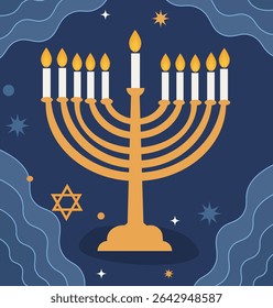 joyful illustrations commemorating Hanukkah, the Jewish Festival of Lights. perfect for Hanukkah greeting, social media post, holiday cards, and visual content celebrating the Festival of Lights.