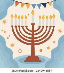 joyful illustrations commemorating Hanukkah, the Jewish Festival of Lights. perfect for Hanukkah greeting, social media post, holiday cards, and visual content celebrating the Festival of Lights.