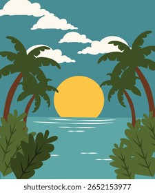 ilustrações alegres comemorando o Solstício de Verão, o dia mais longo do ano