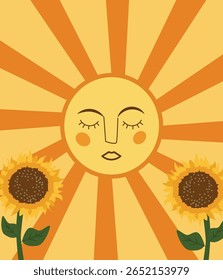 ilustrações alegres comemorando o Solstício de Verão, o dia mais longo do ano