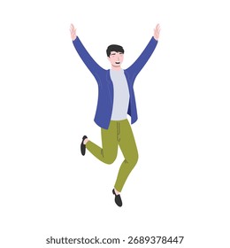 Ilustración vectorial de Joyful Jump que puede editar o modificar fácilmente
