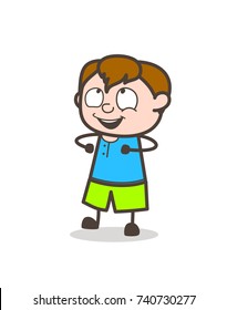 Joyful Kid Dancing Pose - Cute Cartoon Boy Illustration