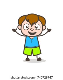 Joyful Kid Laughing Expression - Cute Cartoon Boy Illustration