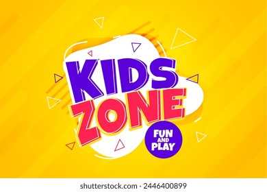 joyful kids fun zone banner for children playroom vector