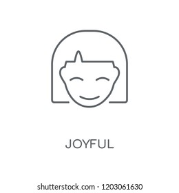 Joyful linear icon. Joyful concept stroke symbol design. Thin graphic elements vector illustration, outline pattern on a white background, eps 10.