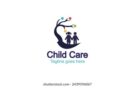 Un alegre logo con niños tomados de la mano en círculo, que representa la amistad y la cooperación.
