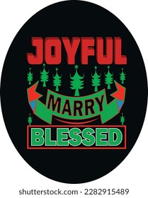 joyful marry blessed t-shirt design 