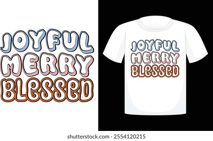 Joyful Merry Blessed Retro ,Retro Christmas Sublimation ,Sublimation Design