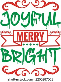 joyful merry bright vector file