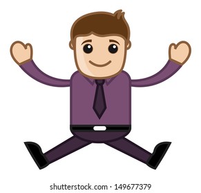 Joyful Office Character Vector