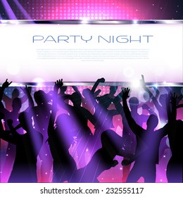 Joyful Party Music background with silhoutte  - Vector