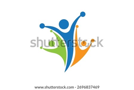 Joyful People Logo Vector Template for Modern Community and Social Support