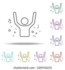 joyful person dusk icon. Elements of Birthday in multi color style icons. Simple icon for websites, web design, mobile app, info graphics
