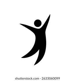 Joyful person silhouette abstract design.