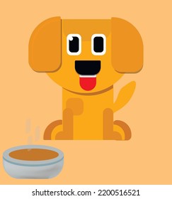 Joyful puppy waiting for the command: 'take it'.