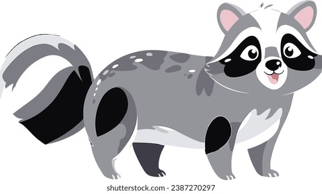 Joyful raccoon illustration, bringing smiles with its animated delight.