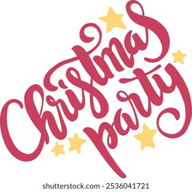 Joyful Red Script for Christmas Party Invitations. Ideal for holiday invitations, greeting cards, or promotional banners, a perfect choice for your Christmas-themed creative projects.