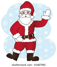 Joyful santa claus cartoon. Vector  illustration II.