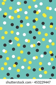 Joyful seamless pattern with colorful confetti. Vector illustration.