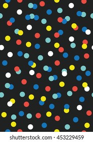 Joyful seamless pattern with colorful confetti. Vector illustration.