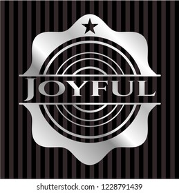 Joyful silver emblem