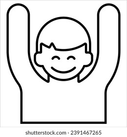 Joyful, Simple Testimonial Related Vector Line Icon.
