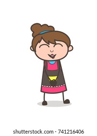 Joyful Smile - Beautician Girl Artist Cartoon Vector