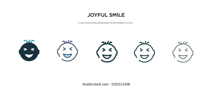 joyful smile icon in different style vector illustration. two colored and black joyful smile vector icons designed in filled, outline, line and stroke style can be used for web, mobile, ui