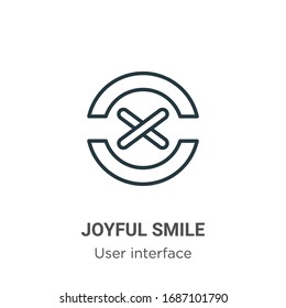 Joyful smile outline vector icon. Thin line black joyful smile icon, flat vector simple element illustration from editable user interface concept isolated stroke on white background