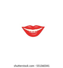 A joyful smile red lips