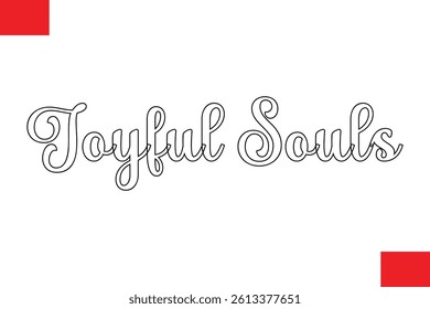 Joyful Souls Stylish Cursive Typography Christmas Text