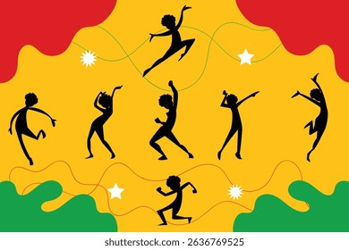 Joyful Spirit – Happy Figure Celebrating Juneteenth Freedom and Liberation Day