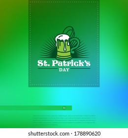 joyful st patrick's day vector template of greeting postcard happy english classic vacation texture traditional holiday background scene ceremony sign celebration green s smiling classical four 4 lett