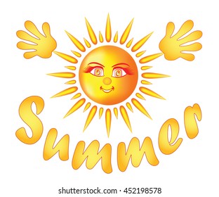 Joyful summer sun greets