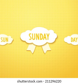 Joyful Sunday, clouds on texture background. Vector eps 10