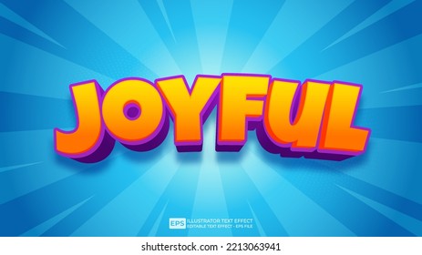 Joyful text effect editable 3d font effect