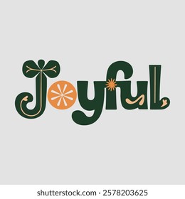 Joyful text of saint patrick day vector typography transparent background