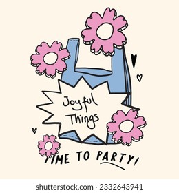 Joyful Things hand drawn Tshirt Design