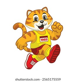 Joyful Tiger Runner Mascot Character