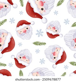 Joyful Winter and Christmas Seamless Pattern