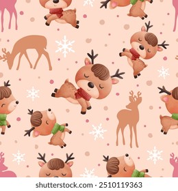 Patrón inconsútil del invierno y de las Navidades alegres
