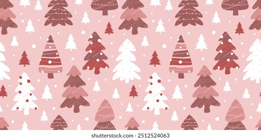 Joyful Winter and Christmas Seamless Pattern