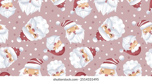 Joyful Winter and Christmas Seamless Pattern