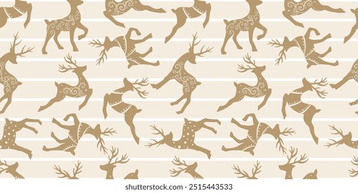 Joyful Winter and Christmas Seamless Pattern