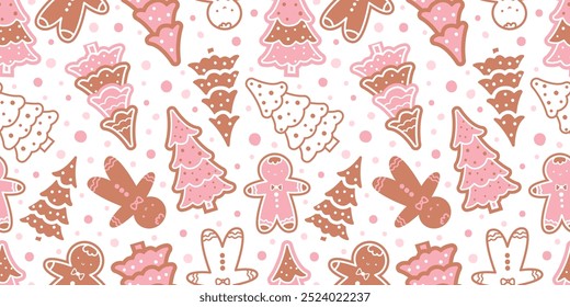 Joyful Winter and Christmas Seamless Pattern