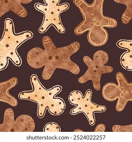 Joyful Winter and Christmas Seamless Pattern