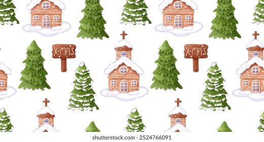 Patrón inconsútil del invierno y de las Navidades alegres