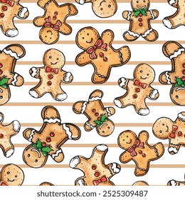 Joyful Winter and Christmas Seamless Pattern