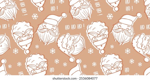 Joyful Winter and Christmas Seamless Pattern
