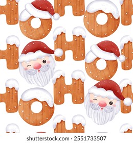 Joyful Winter and Christmas Seamless Pattern
